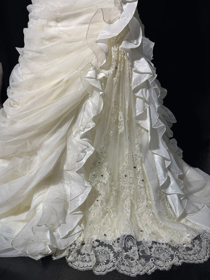 Robes de mariée longues et intemporelles, inspiration années 70, robes élégantes sirène bustier cœur, style bohème, avec corset en dentelle, robe de mariée cintrée, tailles petites et grandes (AS049)