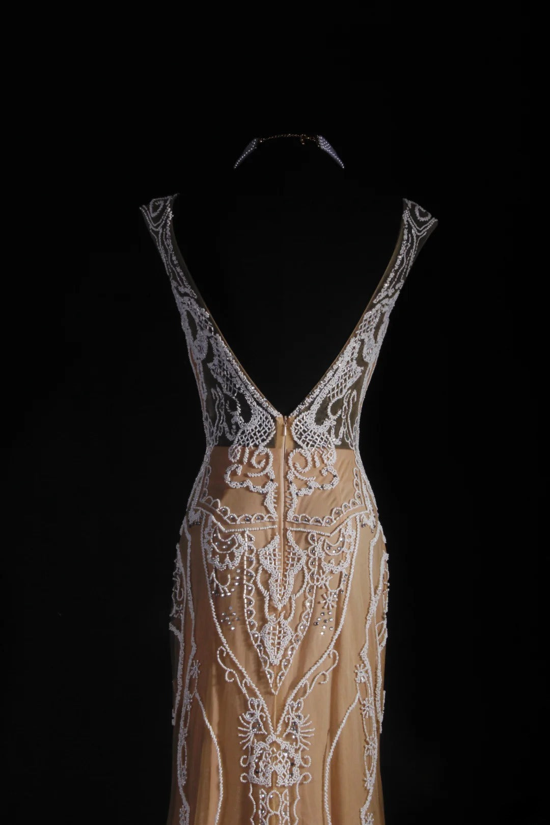 Robe de soirée longue sirène vintage en tulle et dentelle, inspiration champagne, longueur au sol, AS050
