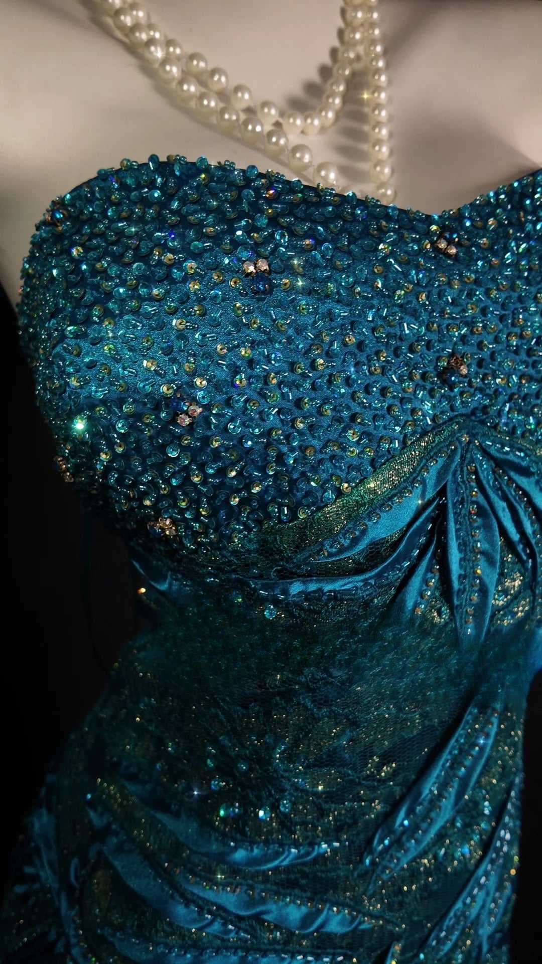 Lace Prom Dress Inspo Mermaid Sweetheart Blue Lace Modest With Beading Formal Party Gown RB9852