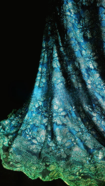 Lace Prom Dress Inspo Mermaid Sweetheart Blue Lace Modest With Beading Formal Party Gown RB9852