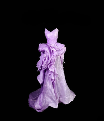 Vintage Mermaid Sweetheart Lilac Long Prom Dress With Ruffled Formal Dress Party Dresses RB6943