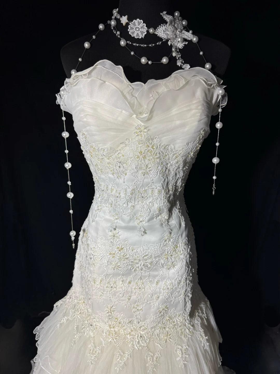 Traumhafte lange Brautkleider im 70er-Jahre-Stil, Meerjungfrauen-Ausschnitt, Boho-Stil, mit Spitze, figurbetont, auch in kleinen und großen Größen erhältlich, AS051