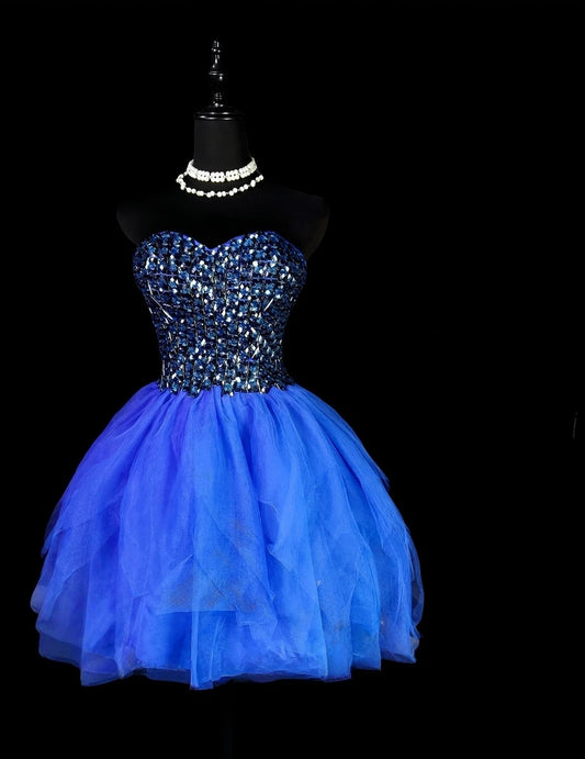 Modest Hoco Dress Homecoming Dresses Ball Gown Sweetheart Royal Blue 16th Birthday Party Outfits RB6382