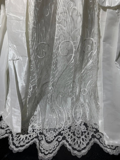 Vintage langes Brautkleid im Stil der 1960er Jahre, Ballkleid mit Herzausschnitt, Satin mit plissierter Schleppe, weißes Brautkleid AS052