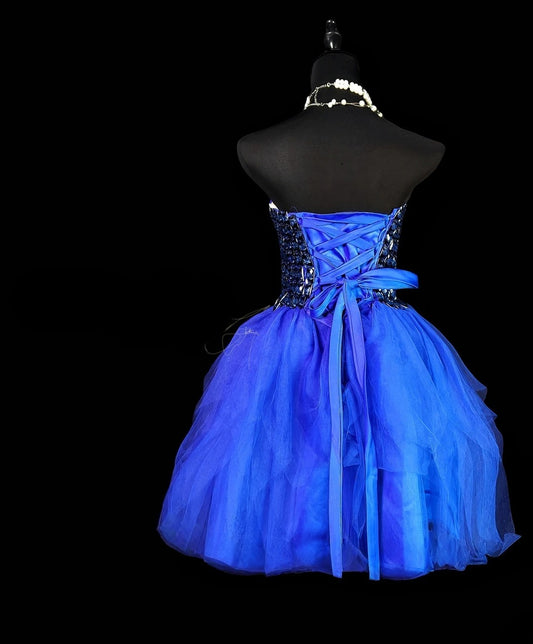 Modest Hoco Dress Homecoming Dresses Ball Gown Sweetheart Royal Blue 16th Birthday Party Outfits RB6382