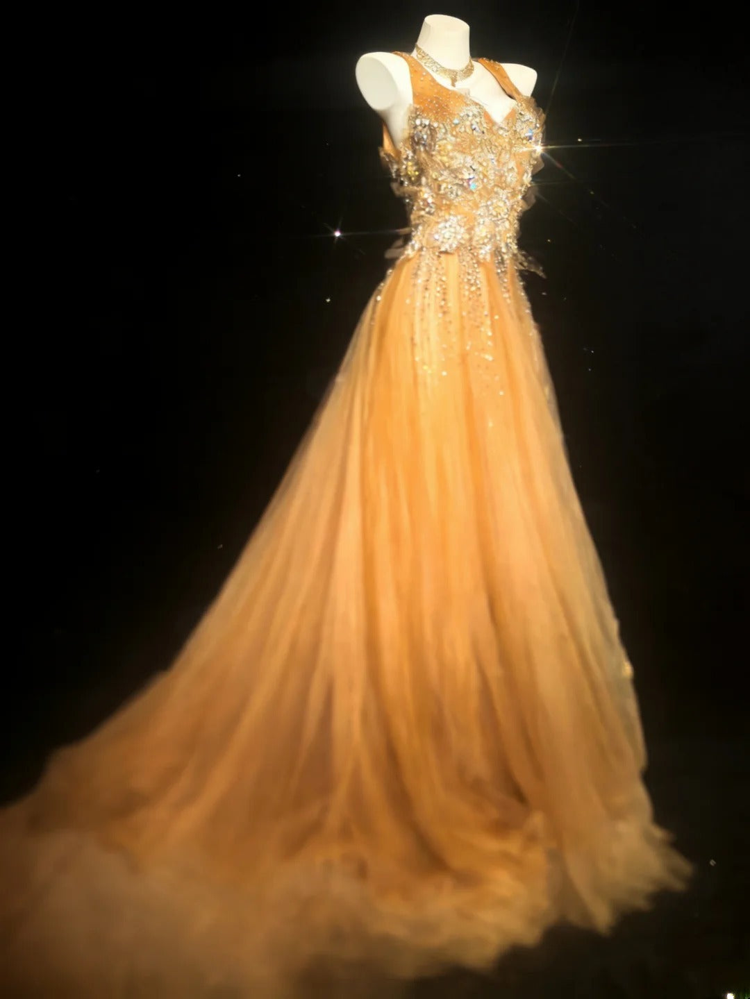 Robe de bal rétro élégante, bustier cœur, tulle orange sans manches, robe longue pour femme, tenue de fin d'année scolaire (lycée), tenue pour un 21e anniversaire (AS052)