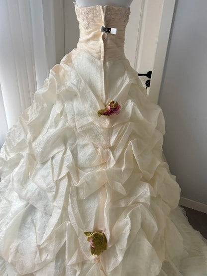 Princess Sweet 16 Dresses Long Strapless Champagne With Fold Ball Gown Sweet Sixteen Birthday Gown RC0422