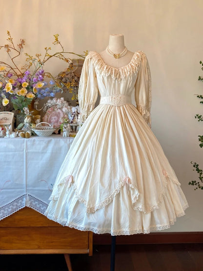 Wedding Dresses Elegant Ball Gown Mid Length Ivory Bridal Gown With Long Sleeves for Wedding Ceremony RB9044