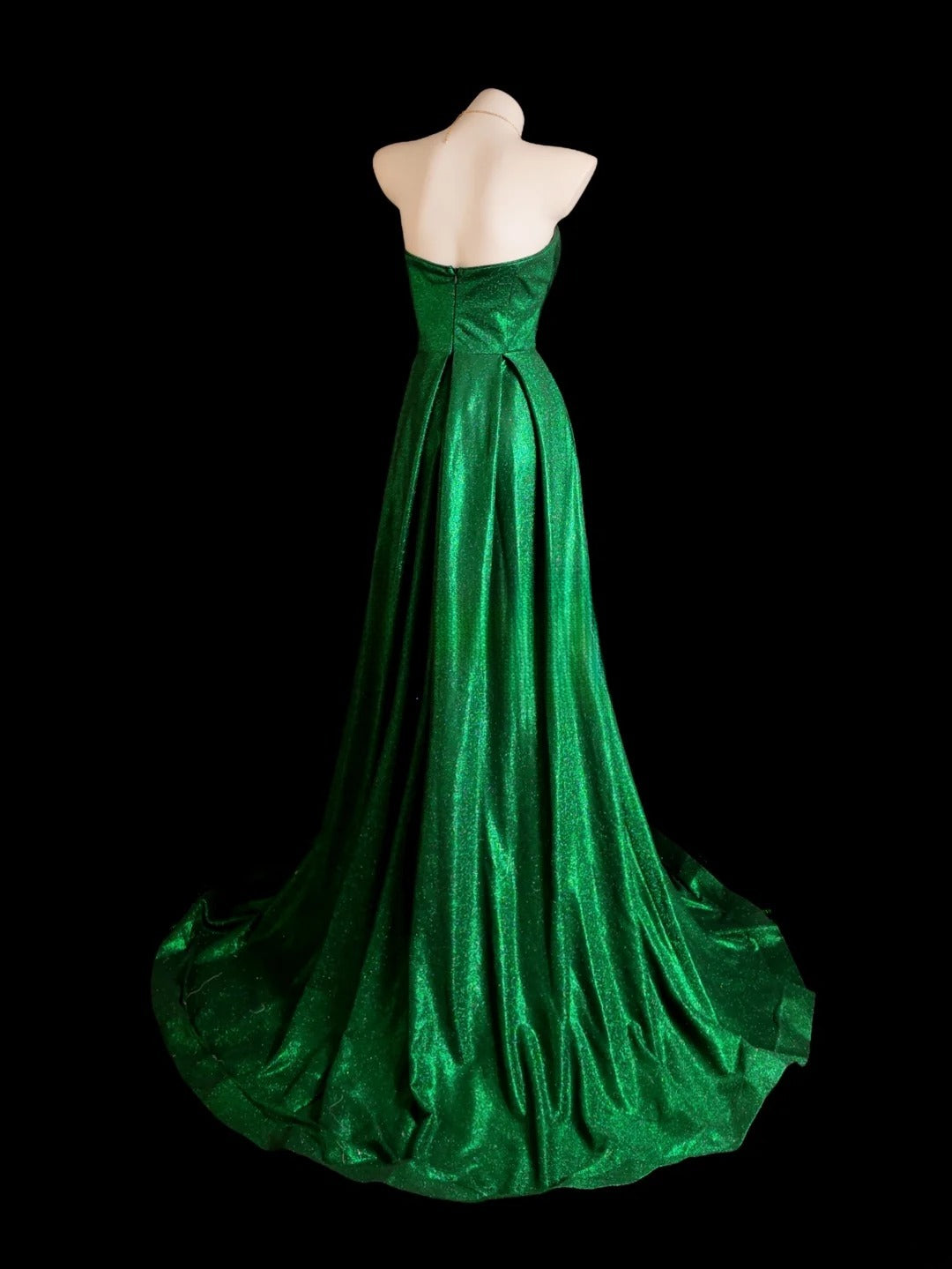 Green Prom Dress Inspo A line Sweetheart Sequined Modest With Beading Formal Party Gown RB9855