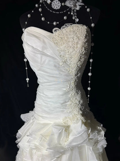 Dream Long Wedding Gowns 50s Vintage Dresses Mermaid Sweetheart Bohemian Style for Bride With Lace Fitted Bridal Dress AS056