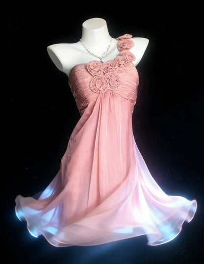 Robe de cocktail vintage trapèze asymétrique à volants plissés, robe de bal courte Hoco Gown AS056