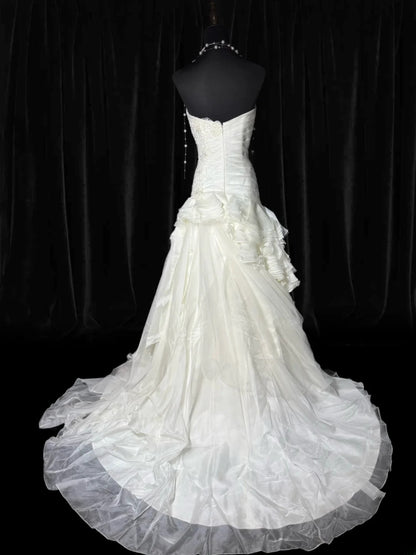 Dream Long Wedding Gowns 50s Vintage Dresses Mermaid Sweetheart Bohemian Style for Bride With Lace Fitted Bridal Dress AS056