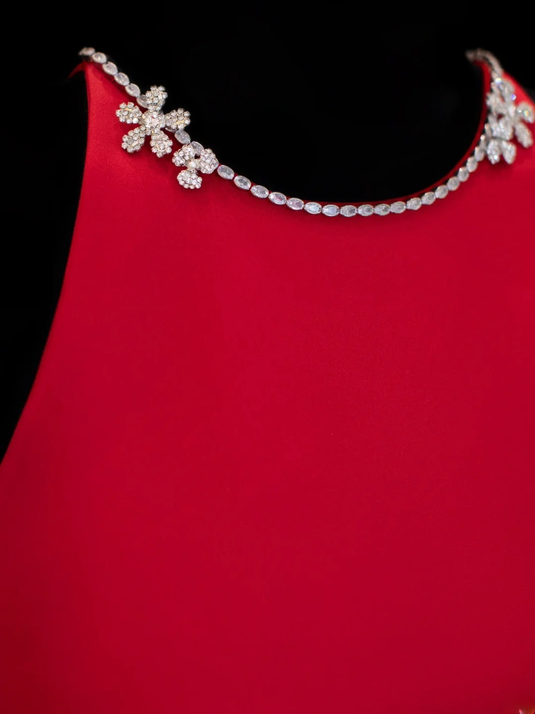 Simple Formal A Line Scoop Red With Beads Style Impress Long Prom Dresses Party Gowns SA057
