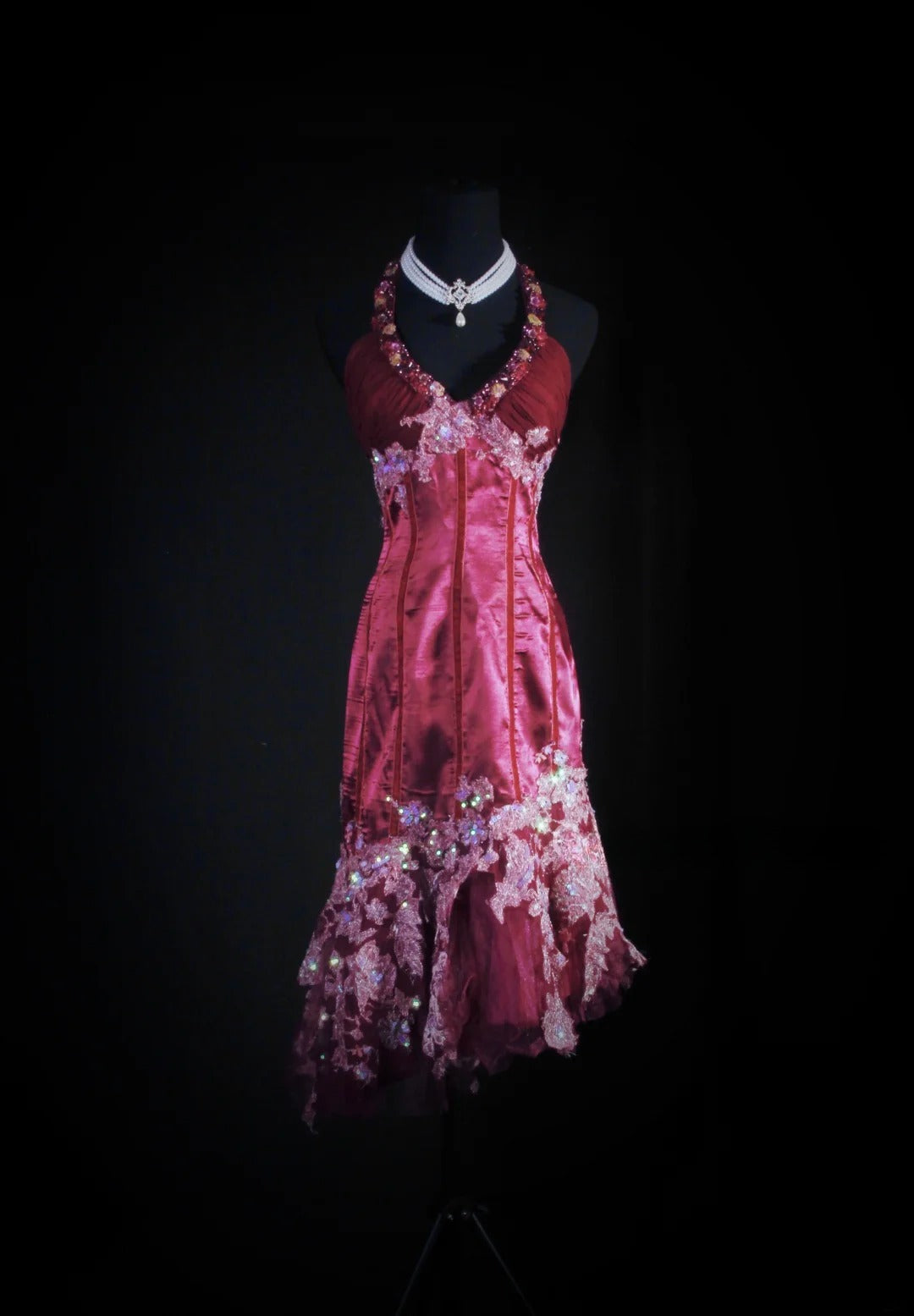 Vintage Meerjungfrauen-Neckholder-Partyoutfits mit Spitze, Kleid zum 18. Geburtstag, Homecoming-Kleid, Cocktailkleid AS057
