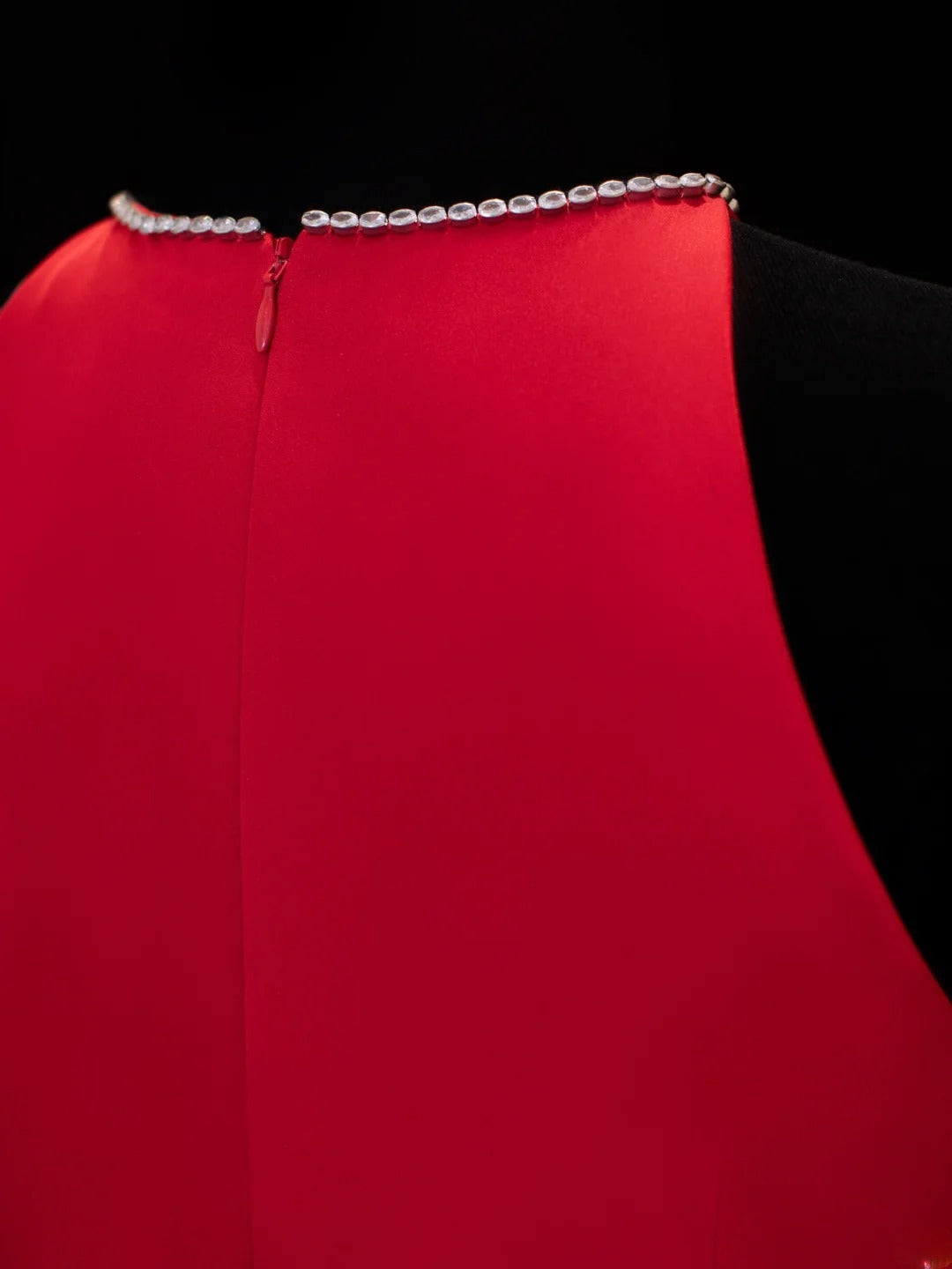 Simple Formal A Line Scoop Red With Beads Style Impress Long Prom Dresses Party Gowns SA057