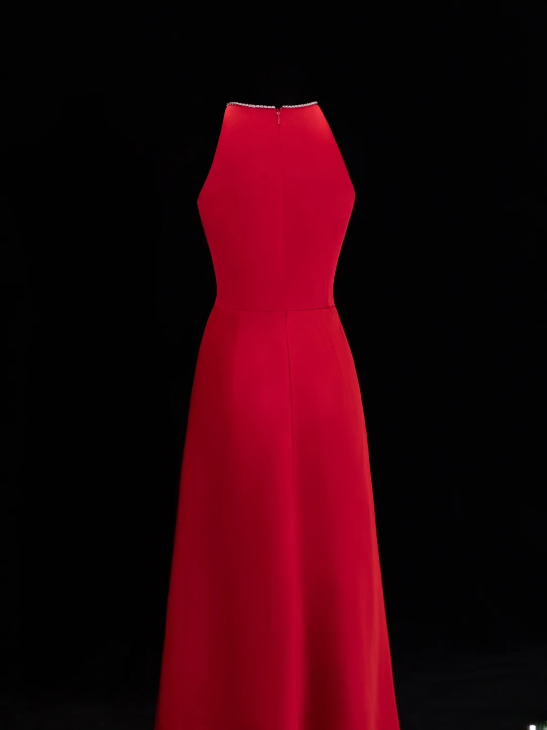 Simple Formal A Line Scoop Red With Beads Style Impress Long Prom Dresses Party Gowns SA057