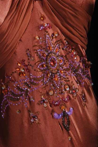 Vintage Etuikleid mit Neckholder, Spaghettiträgern, Satinspitze und Perlen im eleganten 50er-Jahre-Retro-Stil – perfekt für Geburtstag, Abendessen oder Abschlussball (AS059)