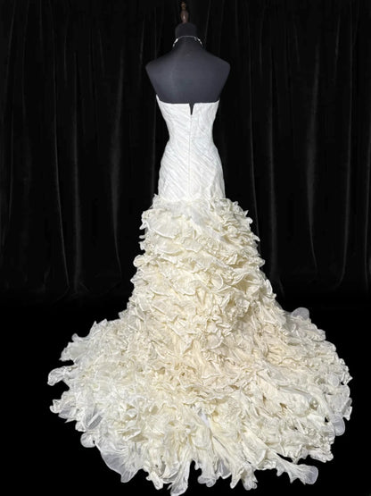 Traumhafte lange Brautkleider im Vintage-Stil der 50er Jahre, Meerjungfrauen-Stil mit Herzausschnitt im Boho-Stil, gestuftes, figurbetontes Brautkleid AS059
