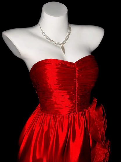 Vintage Hoco Dress Ball Gown Red Sweetheart Tulle Short Homecoming Party Dresses RB9861