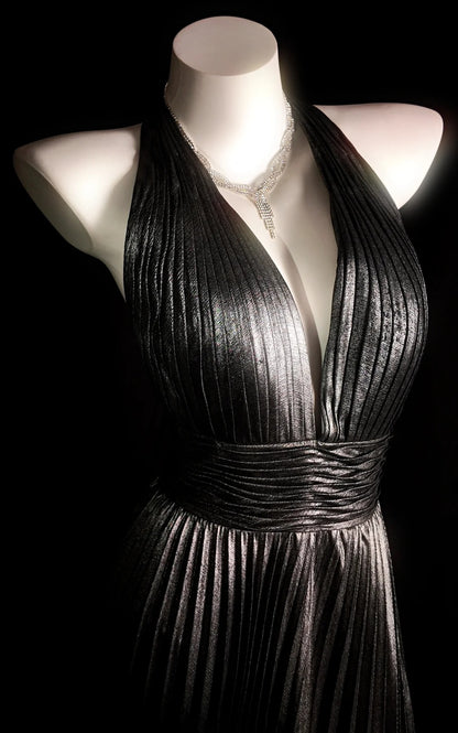 Grey Prom Dress Inspo A line Halter Backless Modest Long Formal Party Gown RB9863