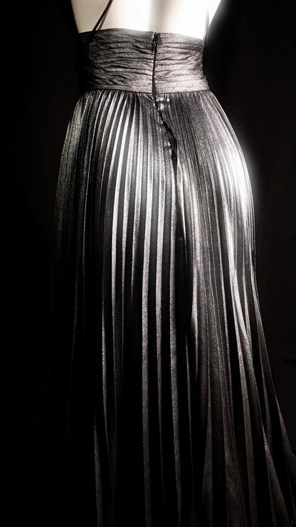 Grey Prom Dress Inspo A line Halter Backless Modest Long Formal Party Gown RB9863