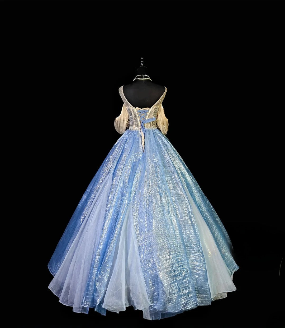 Princess Ball Gown Scoop Blue With Beading Long Quinceañera Dress Moda 2000 15 Quinceanera Dresses Ideas Sweet 16 Outfit RB6950