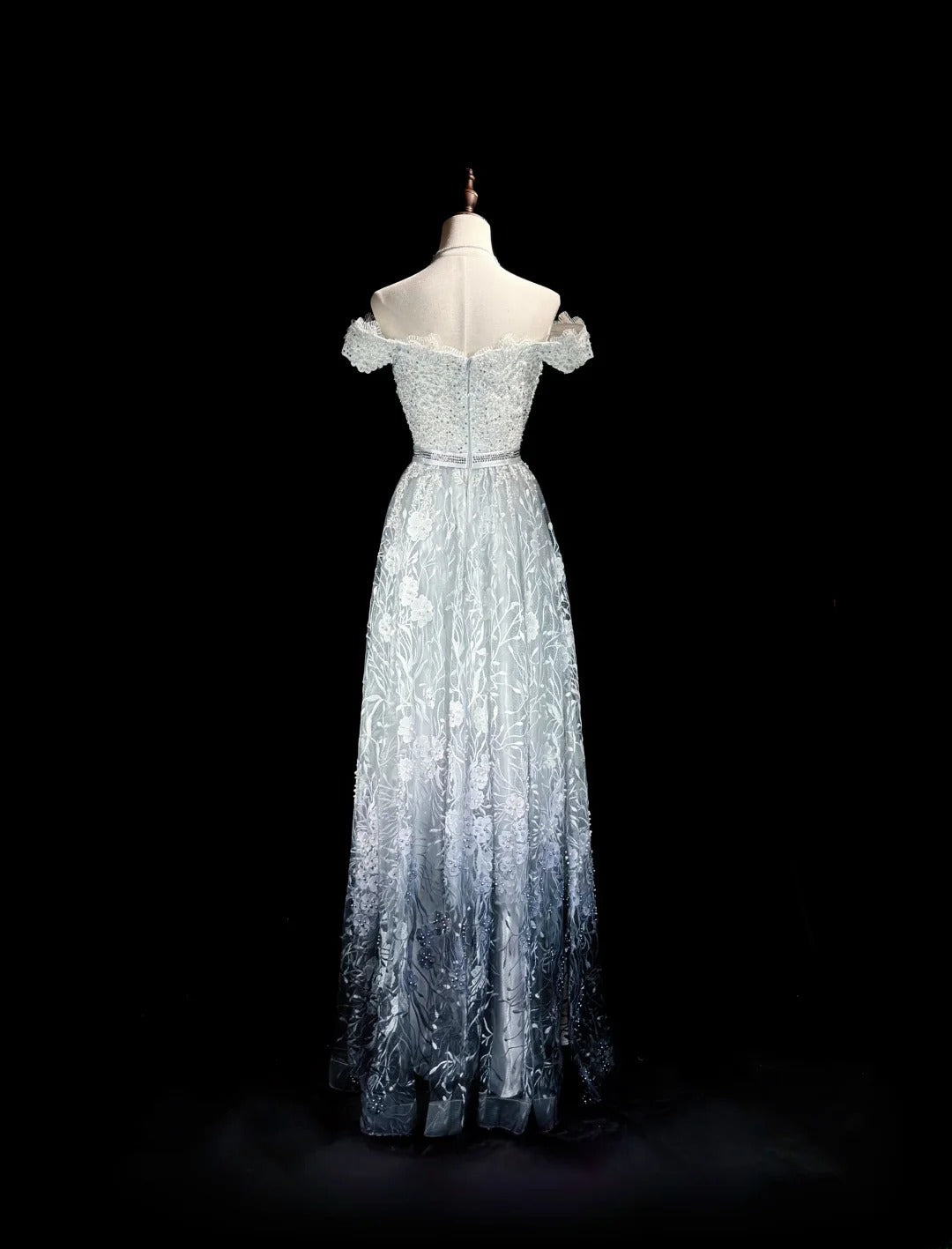 Vintage Prom Dresses A line Off The Shoulder With Beading Lace Long Evening Dress Formal Outfits RB5870
