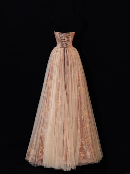 Robe de bal longue élégante style années 50, coupe trapèze, décolleté cœur, ornée de sequins et de perles, à prix abordable (SA065)