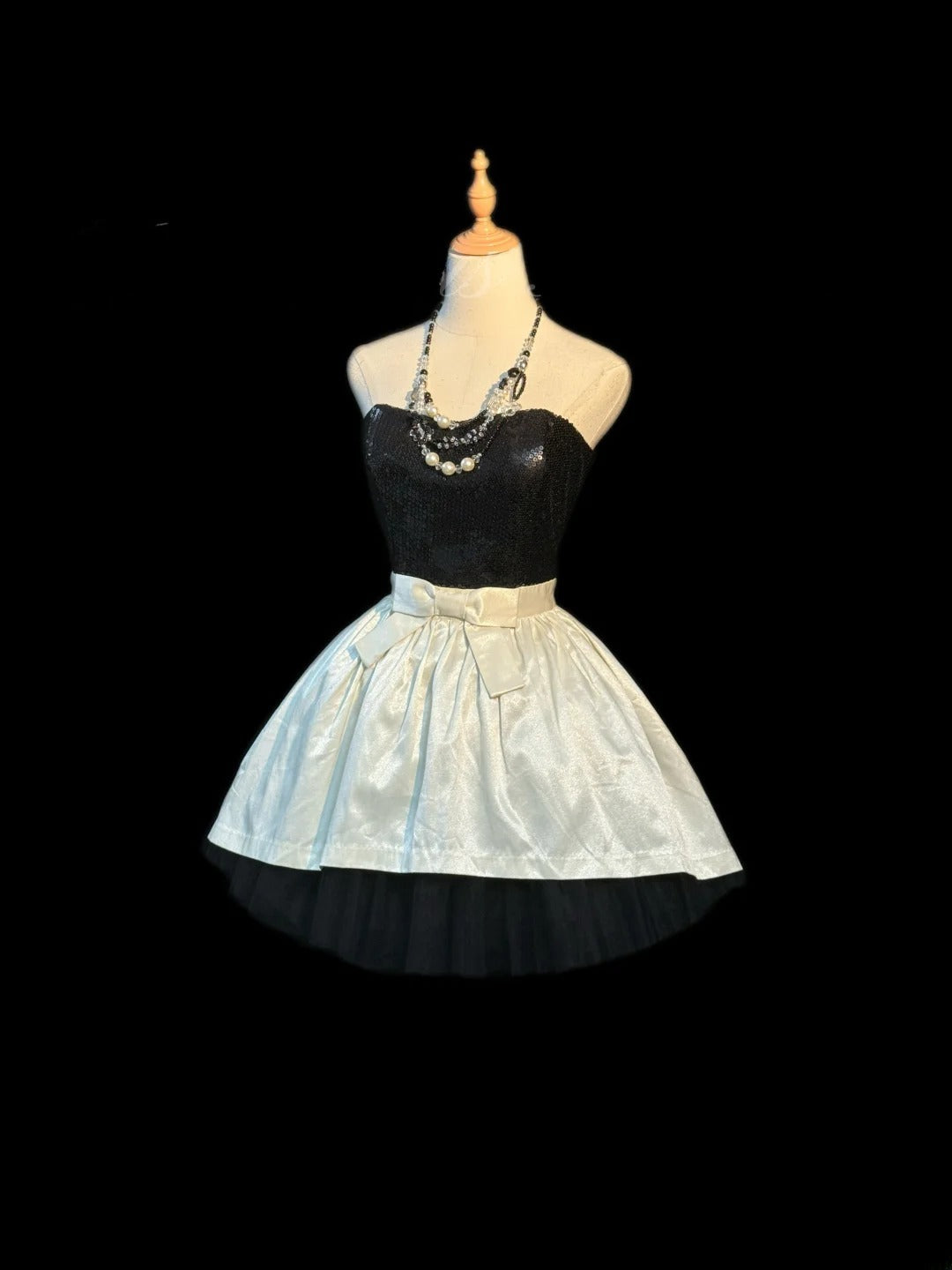 Élégante Robe de Bal bustier noire à paillettes Robe de soirée Courte Mini Robes de 18ème Anniversaire Tenues Hoco RB3465