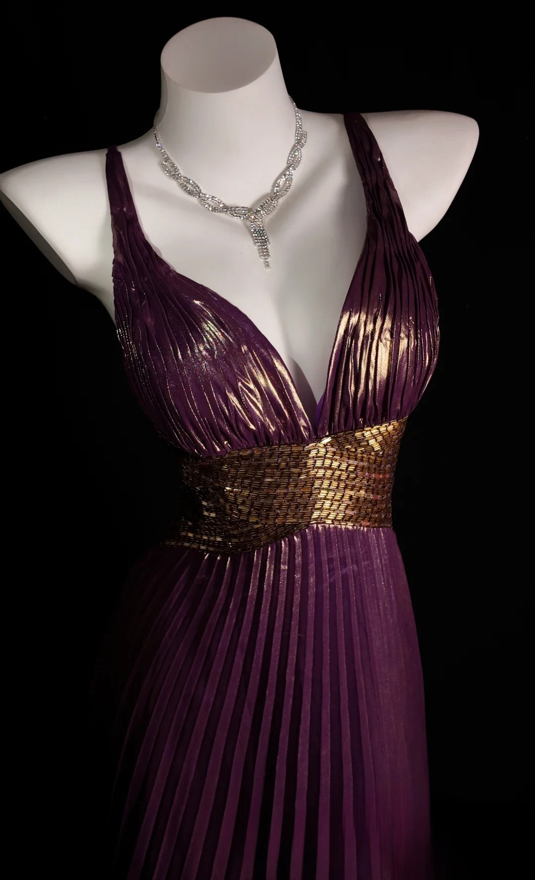 Grape Prom Dress A Line Spaghetti Straps With Ruched Beading Modest Floor Length Formal Party Gown RB9870