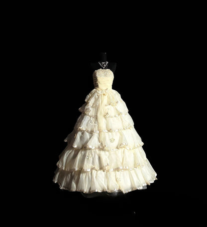 Princess Ball Gown Strapless Ivory With Ruffled Long Quinceañera Dress Moda 2000 15 Quinceanera Dresses Ideas Sweet 16 Outfit RB6956