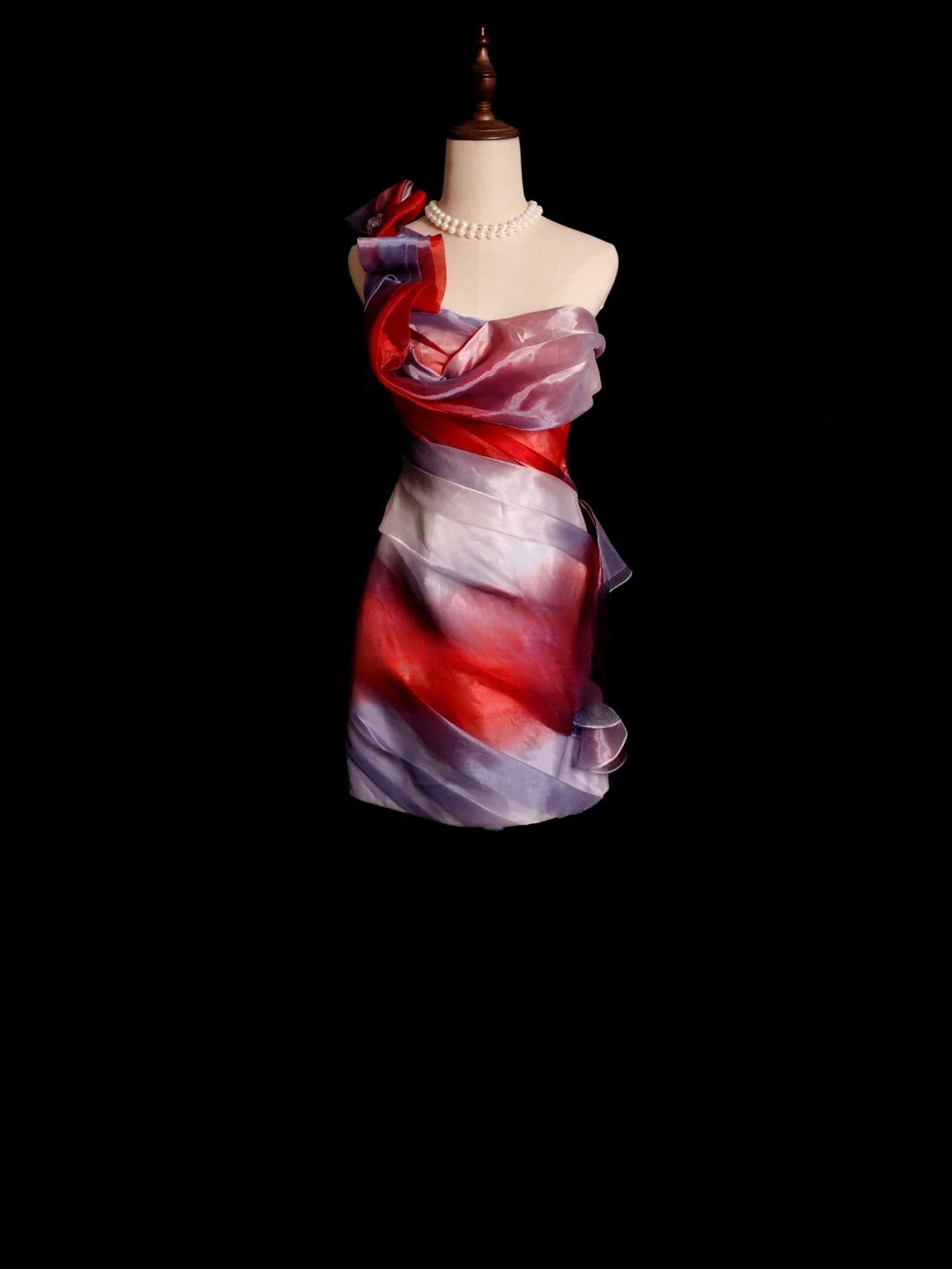 Cute Hoco Dress Sheath One Shoulder Gradient Ombre Pink Red Short Homecoming Party Dresses RB9873