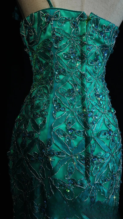 Blue Prom Dress Mermaid One Shoulder With Beading Modest Floor Length Formal Party Gown RB9874
