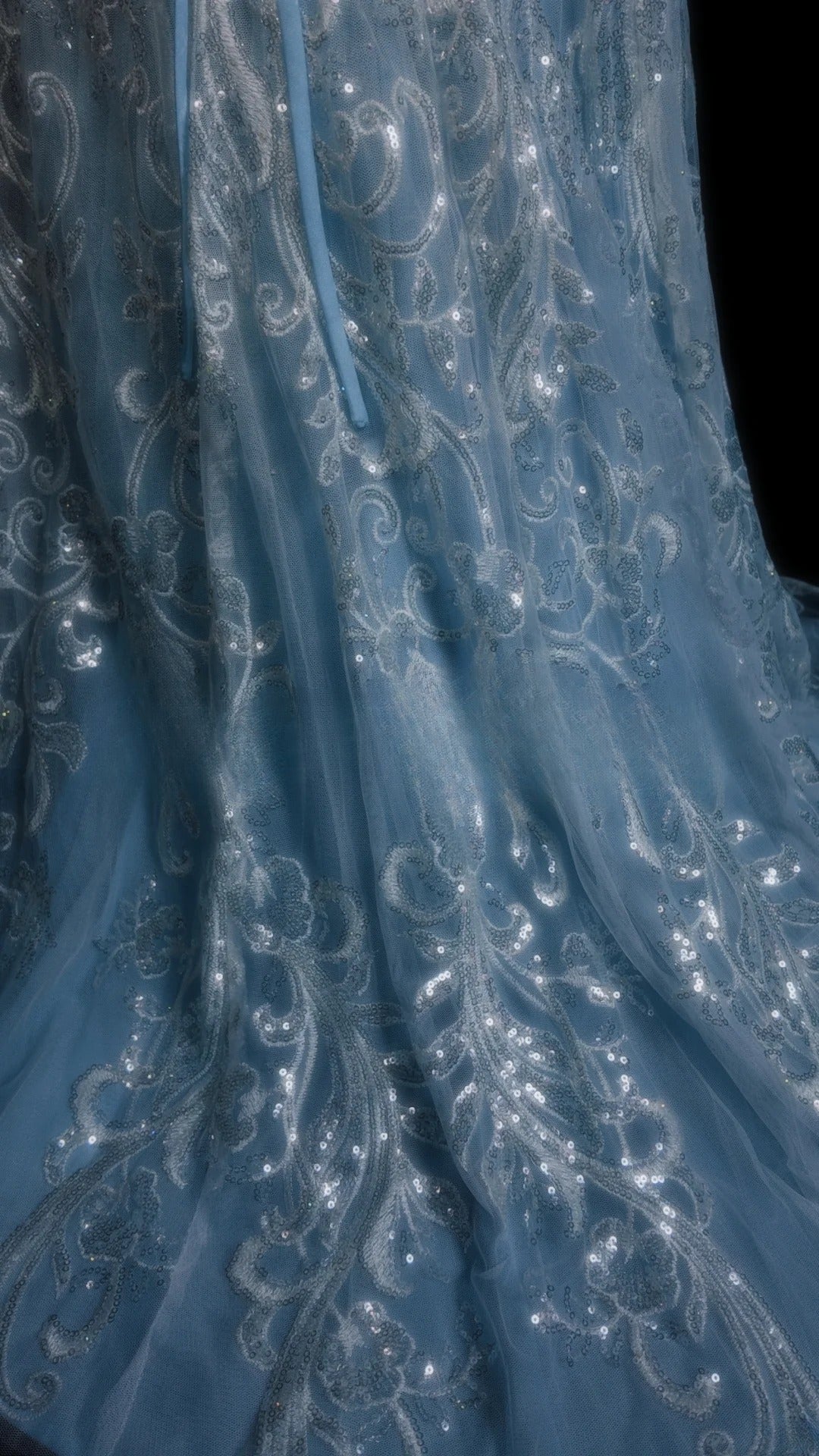 Blue Prom Dress Inspo Mermaid Spaghetti Straps Sequin Modest Long Formal Party Gown RB9875