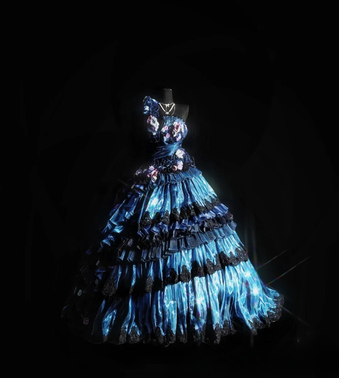 Princess Ball Gown One Shoulder Blue With Ruffled Long Quinceañera Dress Moda 2000 15 Quinceanera Dresses Ideas Sweet 16 Outfit RB7070