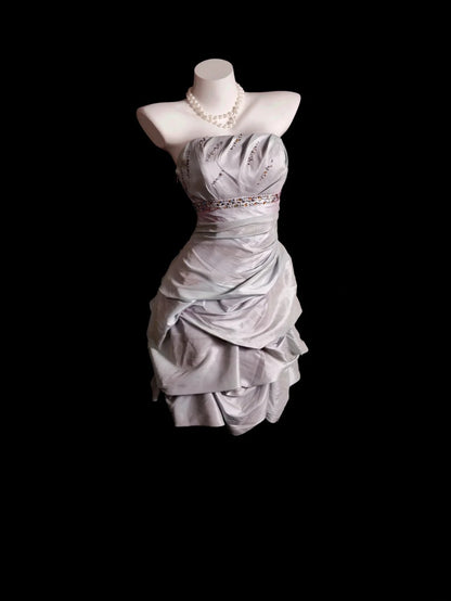 Cute Hoco Dress Sheath Strapless Taffeta Short Homecoming Party Dresses RB9876