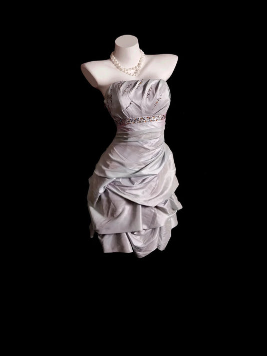 Cute Hoco Dress Sheath Strapless Taffeta Short Homecoming Party Dresses RB9876