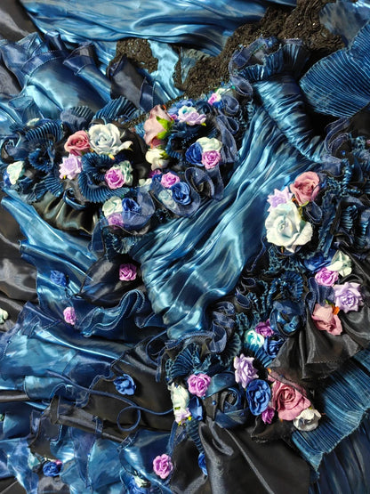 Princess Ball Gown One Shoulder Blue With Ruffled Long Quinceañera Dress Moda 2000 15 Quinceanera Dresses Ideas Sweet 16 Outfit RB7070