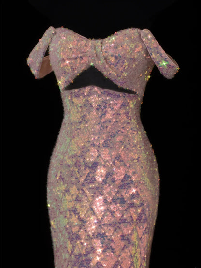 Elegante Ballkleider im Meerjungfrauen-Stil mit herzförmigem Ausschnitt und Pailletten – beeindrucken Sie mit diesem langen, plissierten Abendkleid SA075