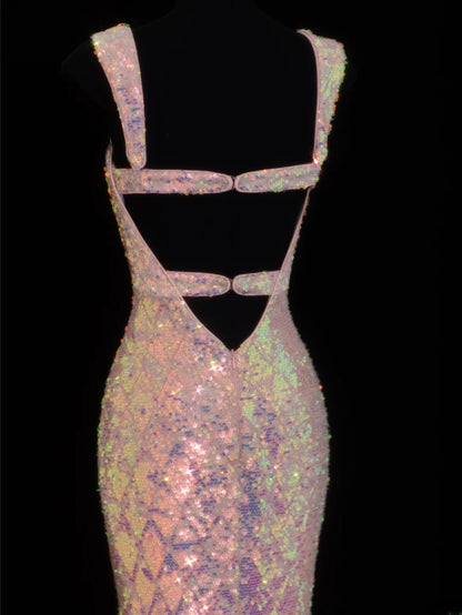 Elegante Ballkleider im Meerjungfrauen-Stil mit herzförmigem Ausschnitt und Pailletten – beeindrucken Sie mit diesem langen, plissierten Abendkleid SA075