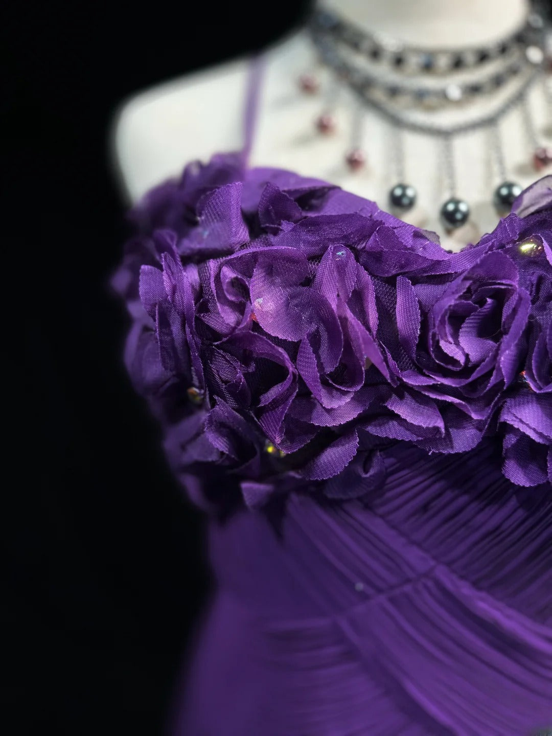 Vintage 80s Prom Dresses Mermaid Spaghetti Strap Purple Chiffon With Ruffled Long Evening Dress Formal Outfits RB5882