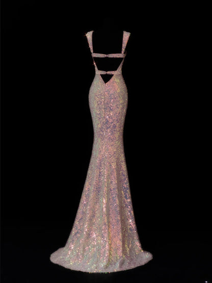Elegante Ballkleider im Meerjungfrauen-Stil mit herzförmigem Ausschnitt und Pailletten – beeindrucken Sie mit diesem langen, plissierten Abendkleid SA075