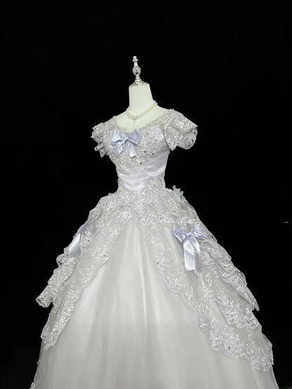 Cute Ball Gown Off The Shoulder Lilac Tulle With Bow Appliques Quince Dress Voluminous Ideas Sweet 16 Quinceanera Dresses Vestido de 15 RB7452
