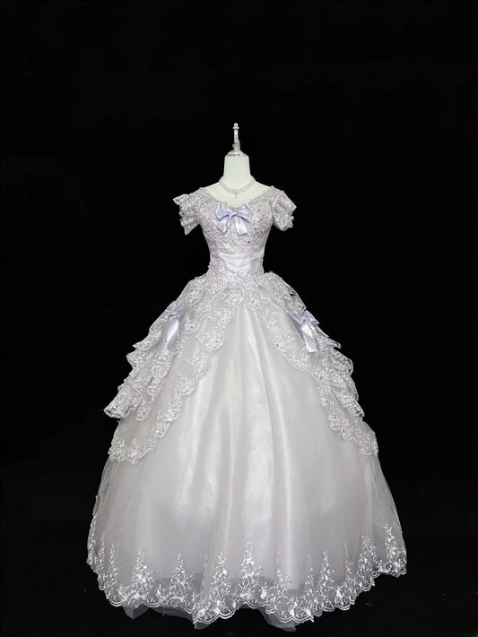 Cute Ball Gown Off The Shoulder Lilac Tulle With Bow Appliques Quince Dress Voluminous Ideas Sweet 16 Quinceanera Dresses Vestido de 15 RB7452