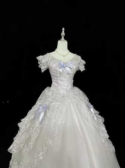 Cute Ball Gown Off The Shoulder Lilac Tulle With Bow Appliques Quince Dress Voluminous Ideas Sweet 16 Quinceanera Dresses Vestido de 15 RB7452