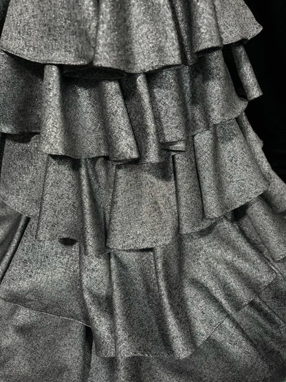 Vintage Prom Dresses Mermaid Sweetheart Grey With Ruffled Long Evening Dress Formal Outfits RB5888