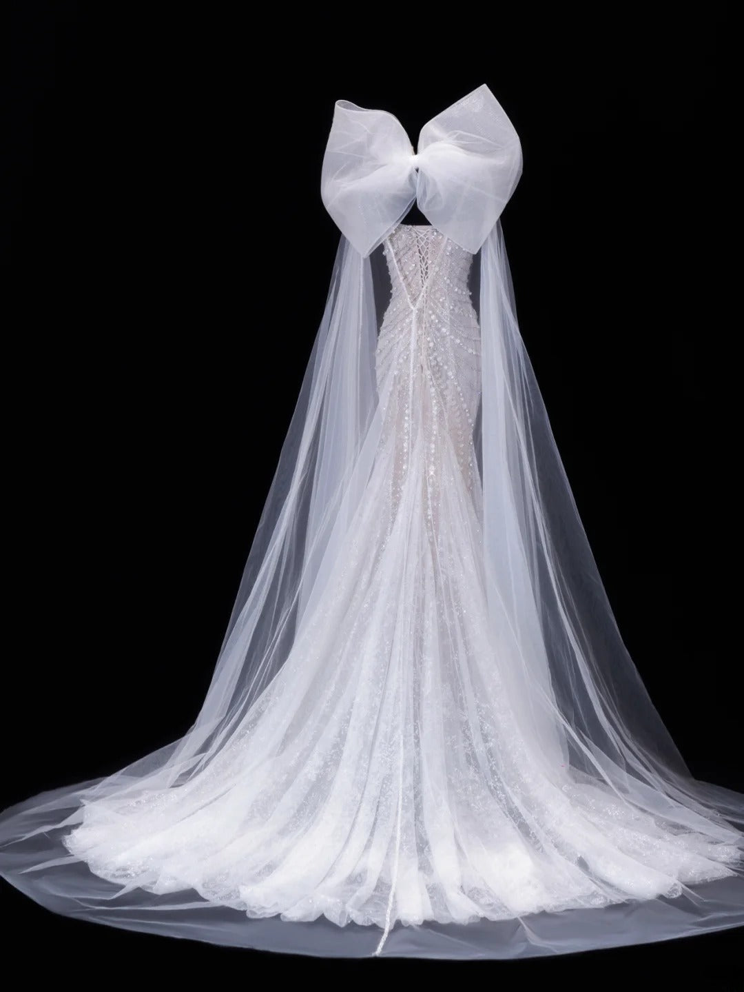 Robe de mariée intemporelle, style sirène romantique, bretelles spaghetti, en tulle orné de perles argentées, blanche, tailles petites et grandes, pour femme SA082