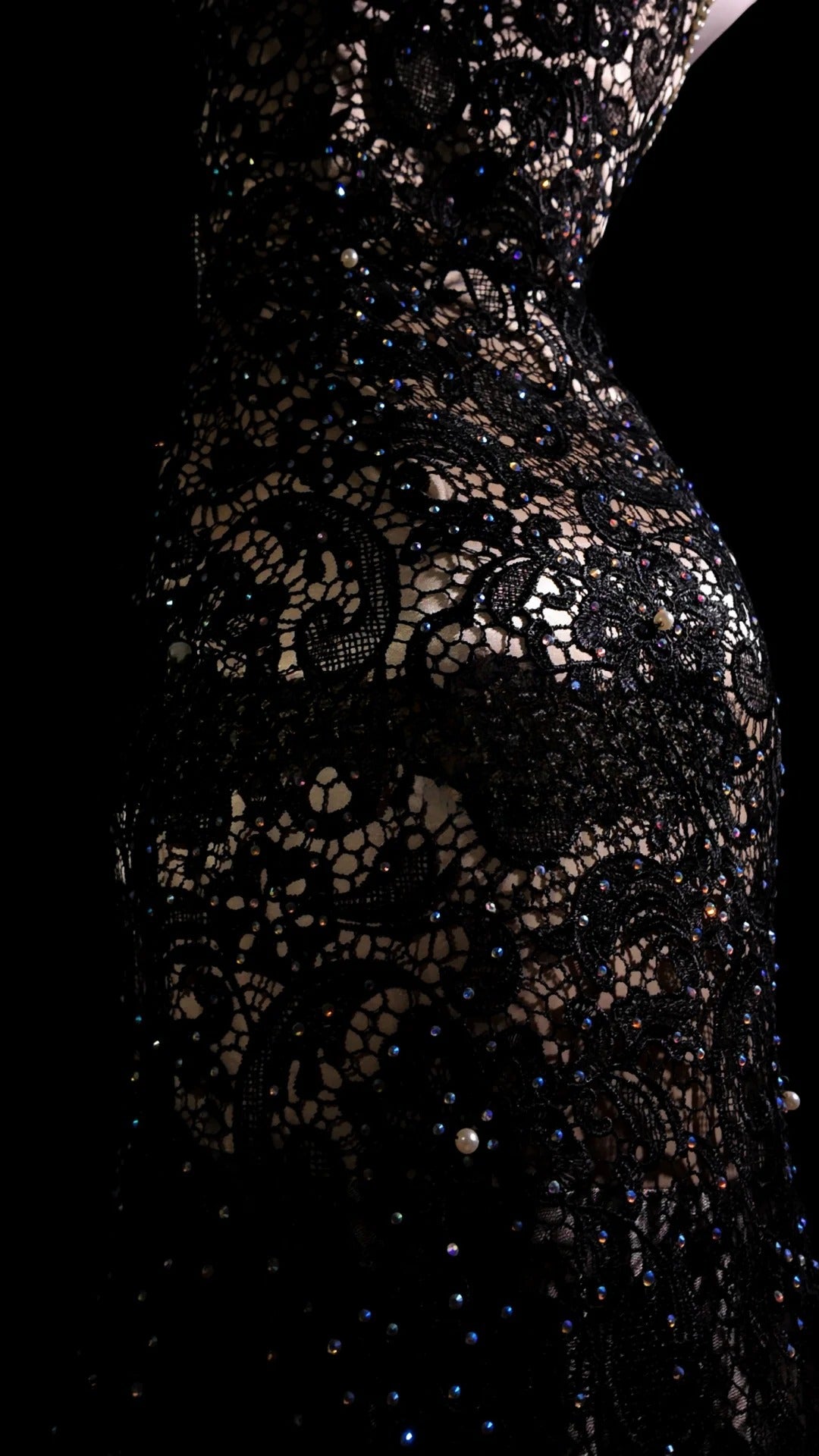 Black Prom Dress Mermaid One Shoulder Lace With Beading Modest Formal Party Gown RB9886