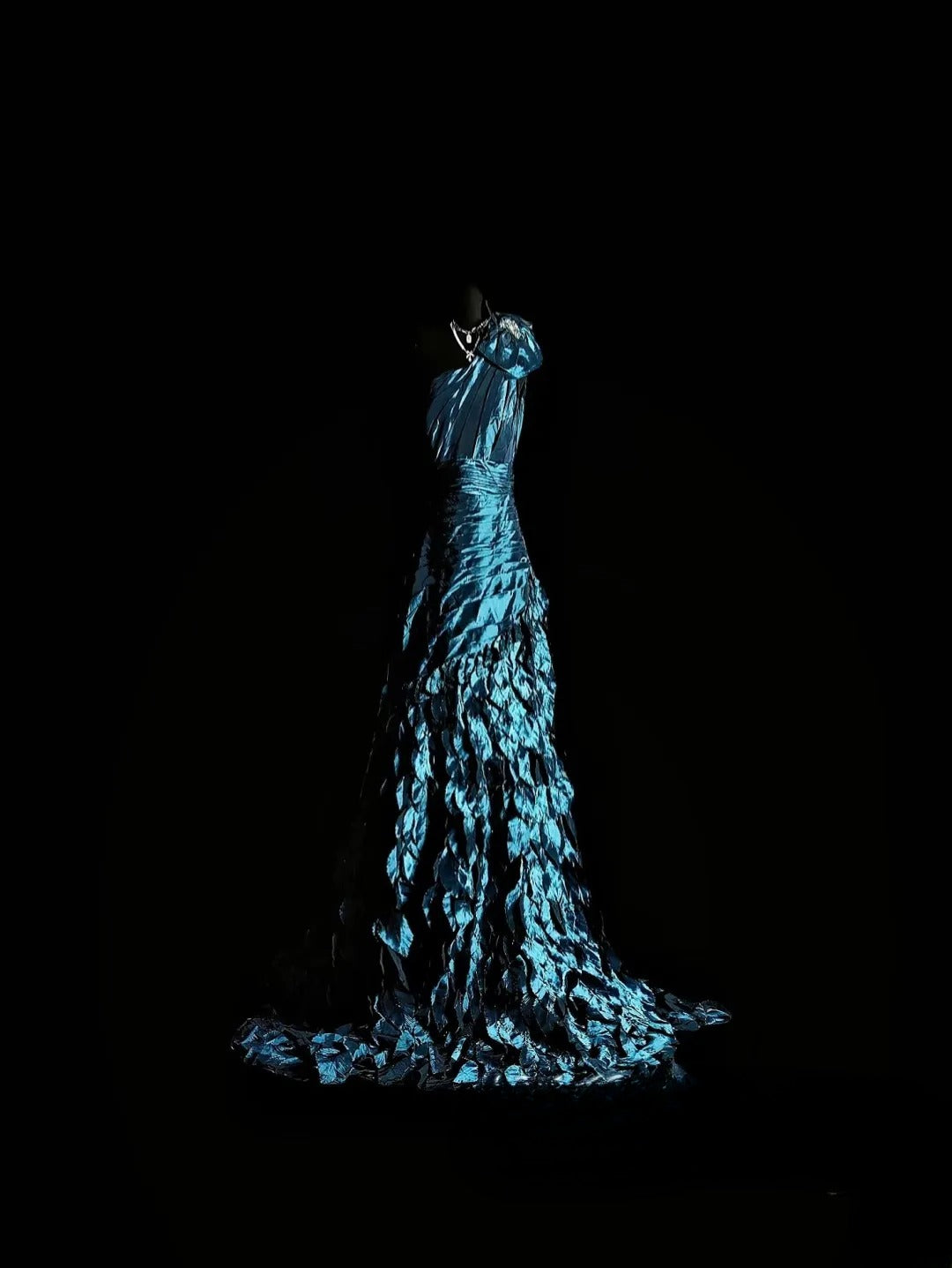 Vintage Mermaid One Shoulder Teal Taffeta Long Prom Dress With Ruffled Formal Dress Party Dresses RB7076