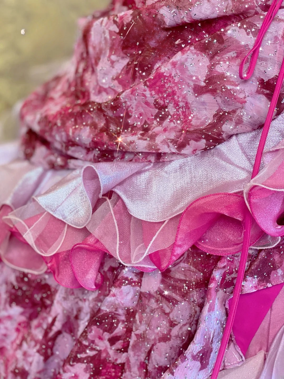 Quinceanera Dress With Tiered Layers Pink Lilac Ball Gown Strapless Sweet 15 15th Birthday Gown RB9065